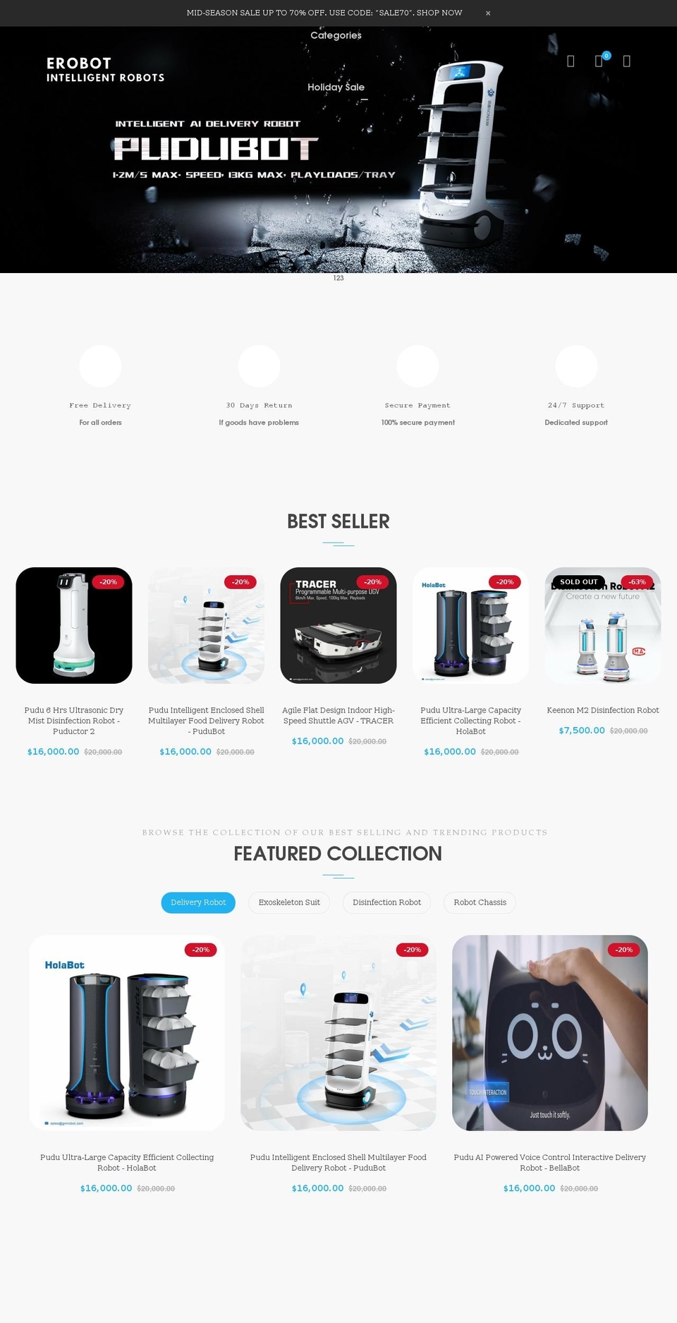 erobot.us shopify website screenshot