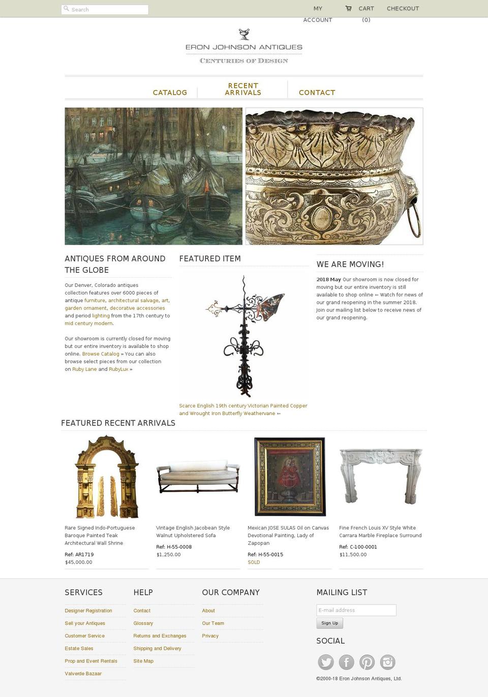 eron-johnson-antiques.myshopify.com shopify website screenshot
