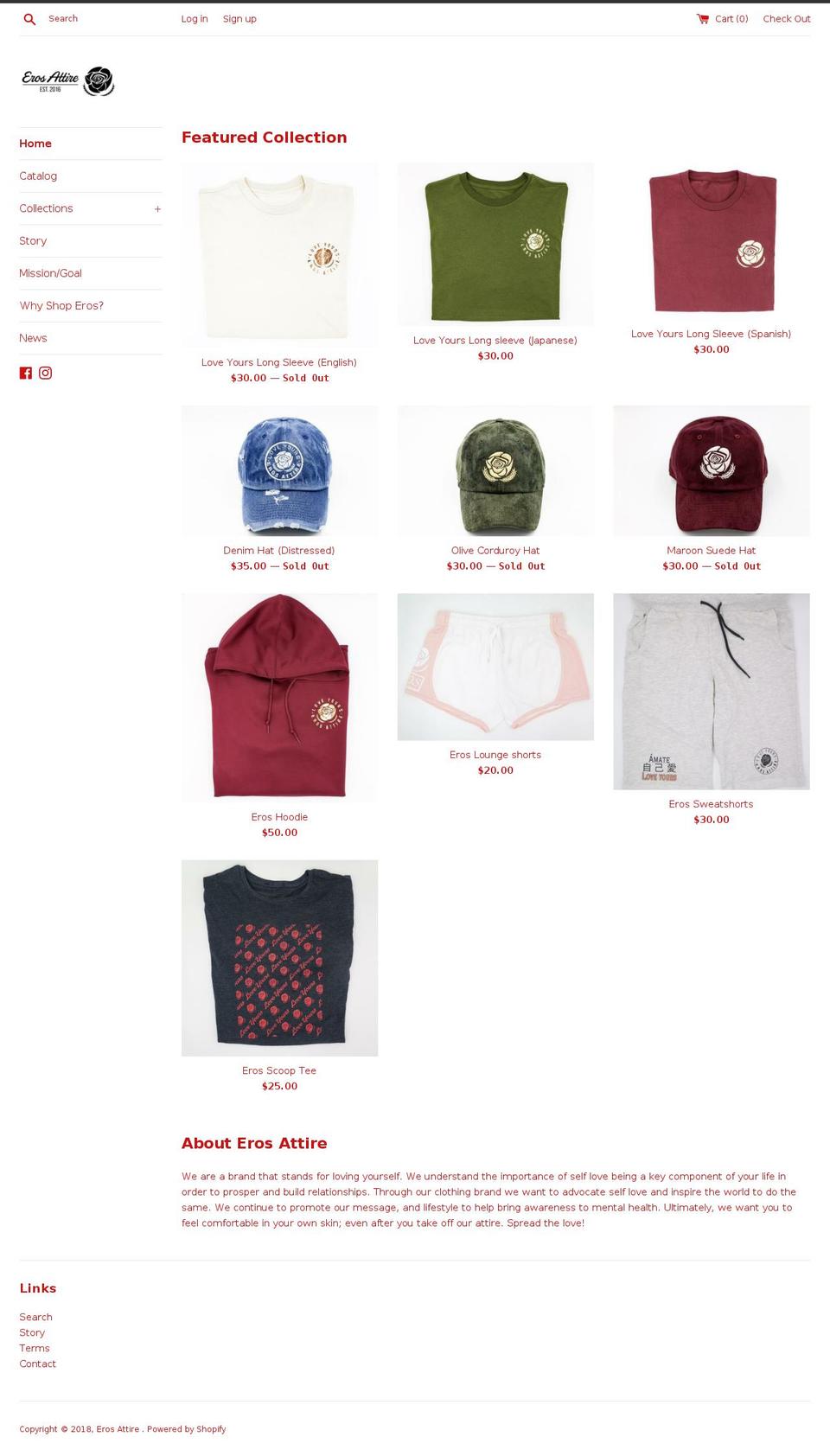 erosattire.com — Shopify storefront screenshot
