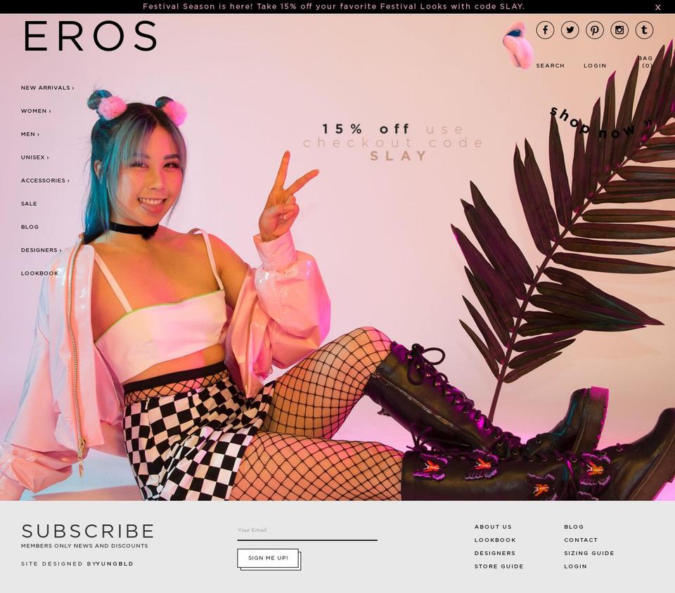 erosmortis.com shopify website screenshot