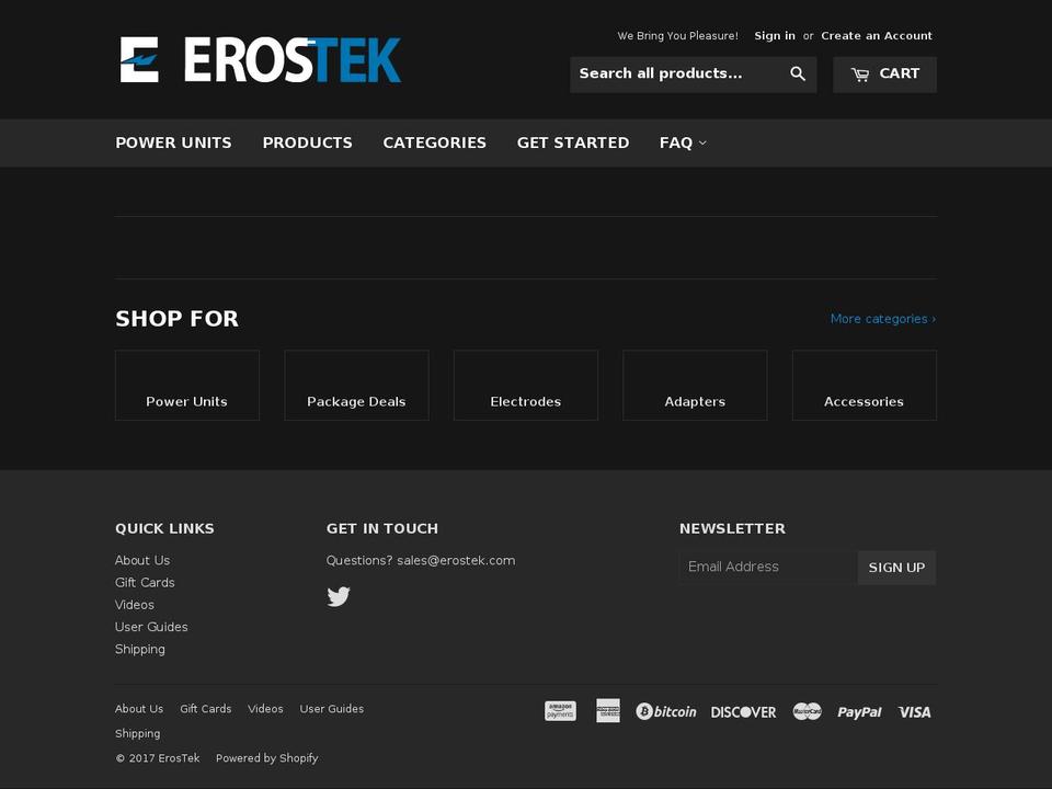 erostek.com shopify website screenshot