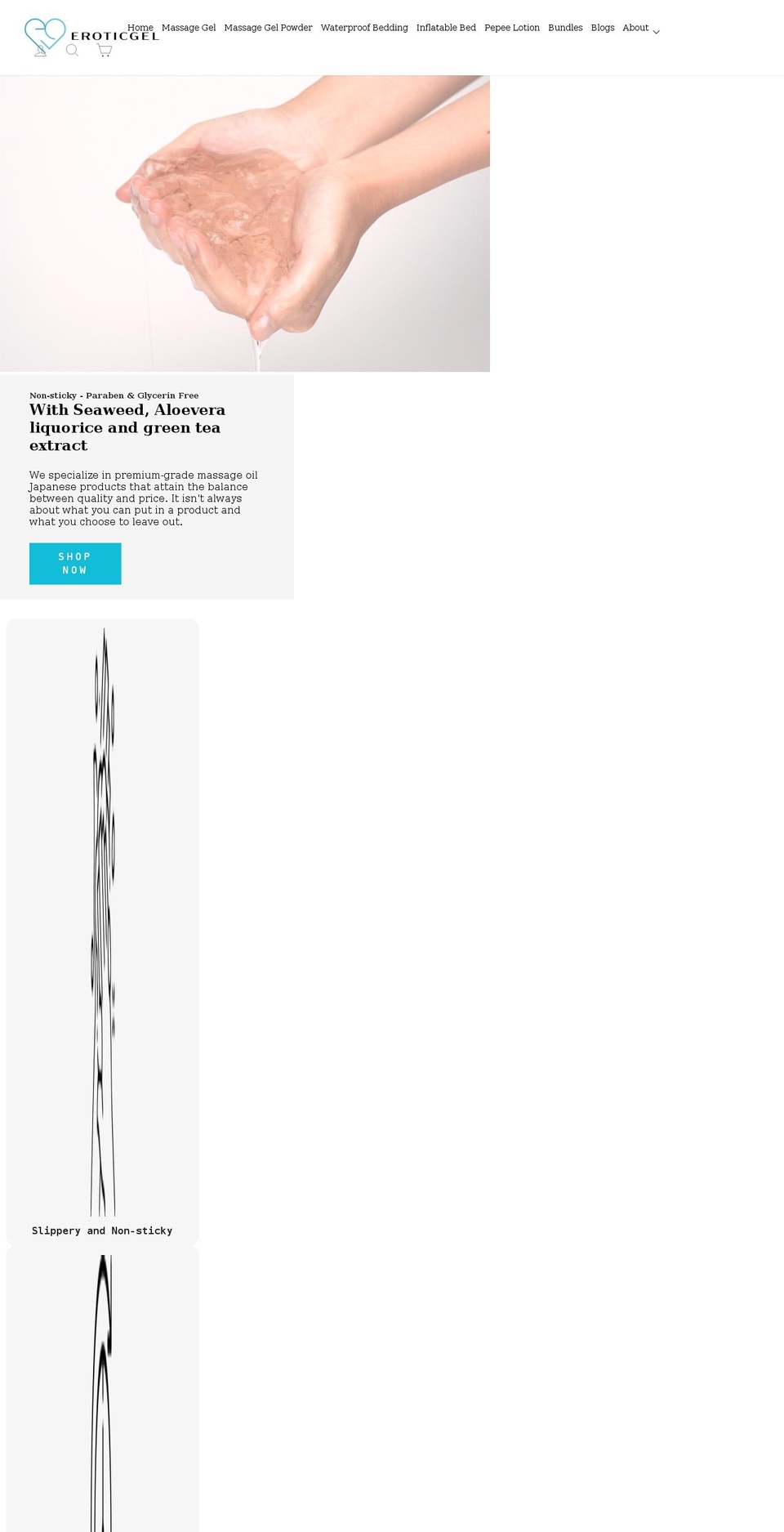 eroticgel.com shopify website screenshot