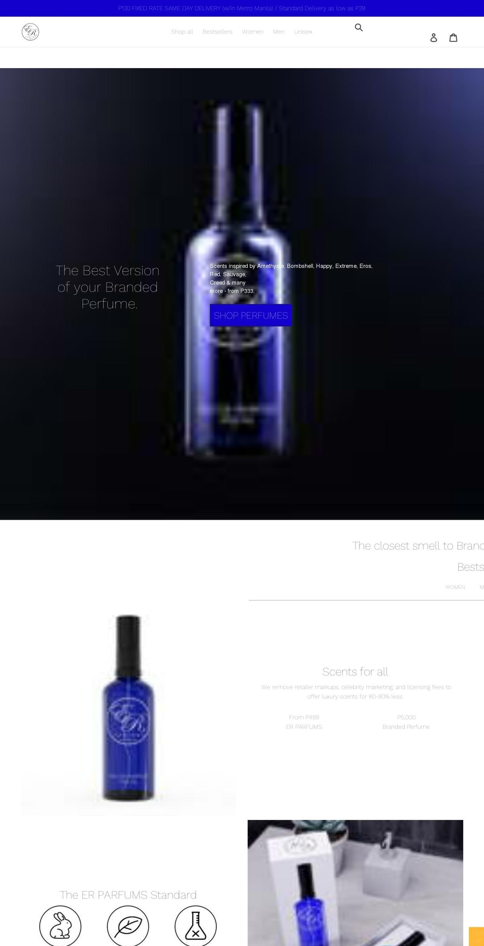 erparfums.com shopify website screenshot