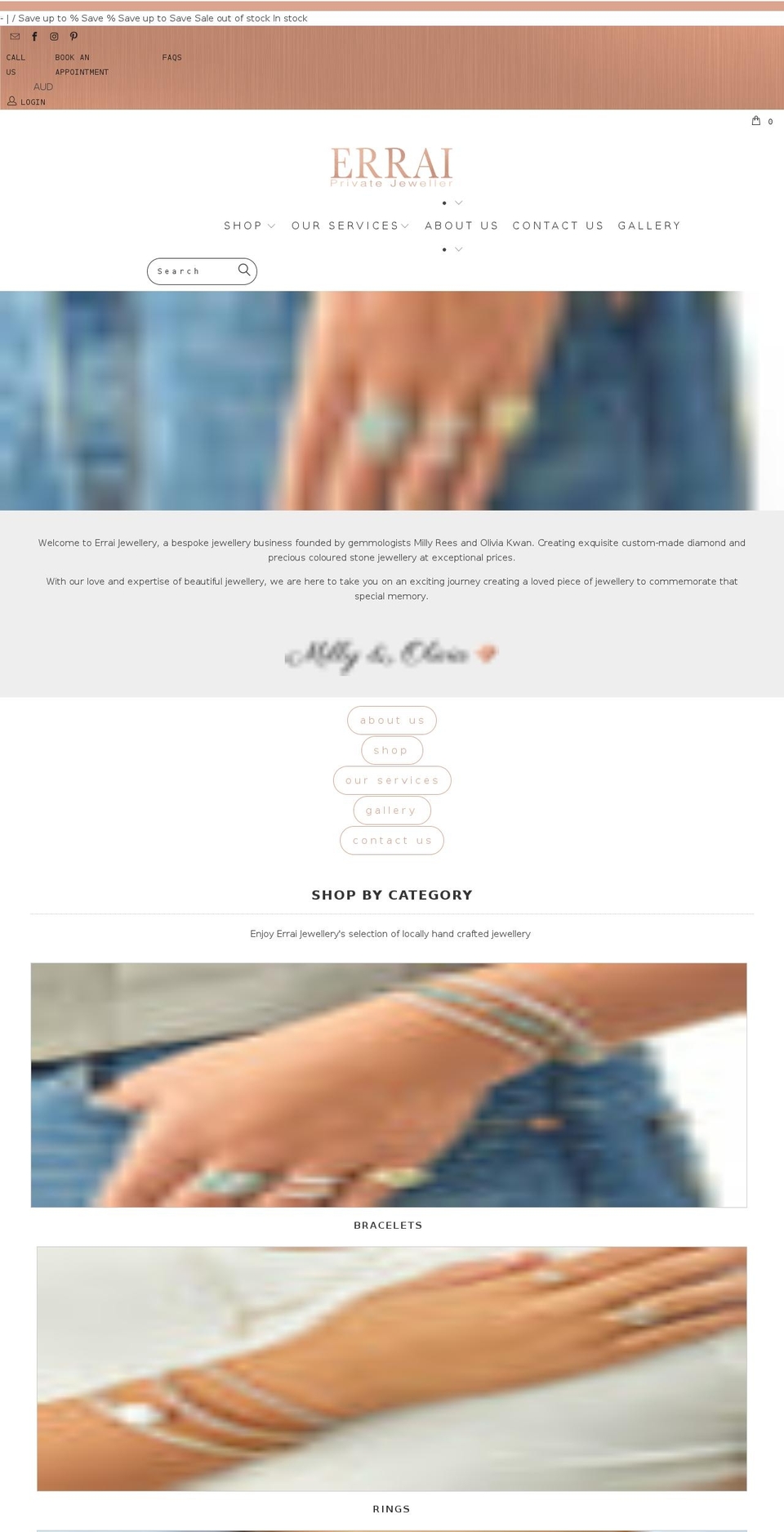 erraijewellery.com shopify website screenshot