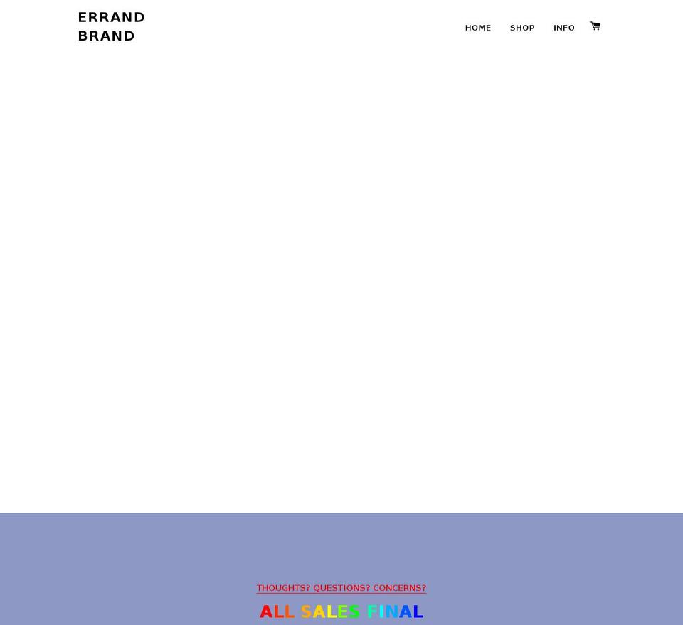 errandbrand.com — Shopify storefront screenshot