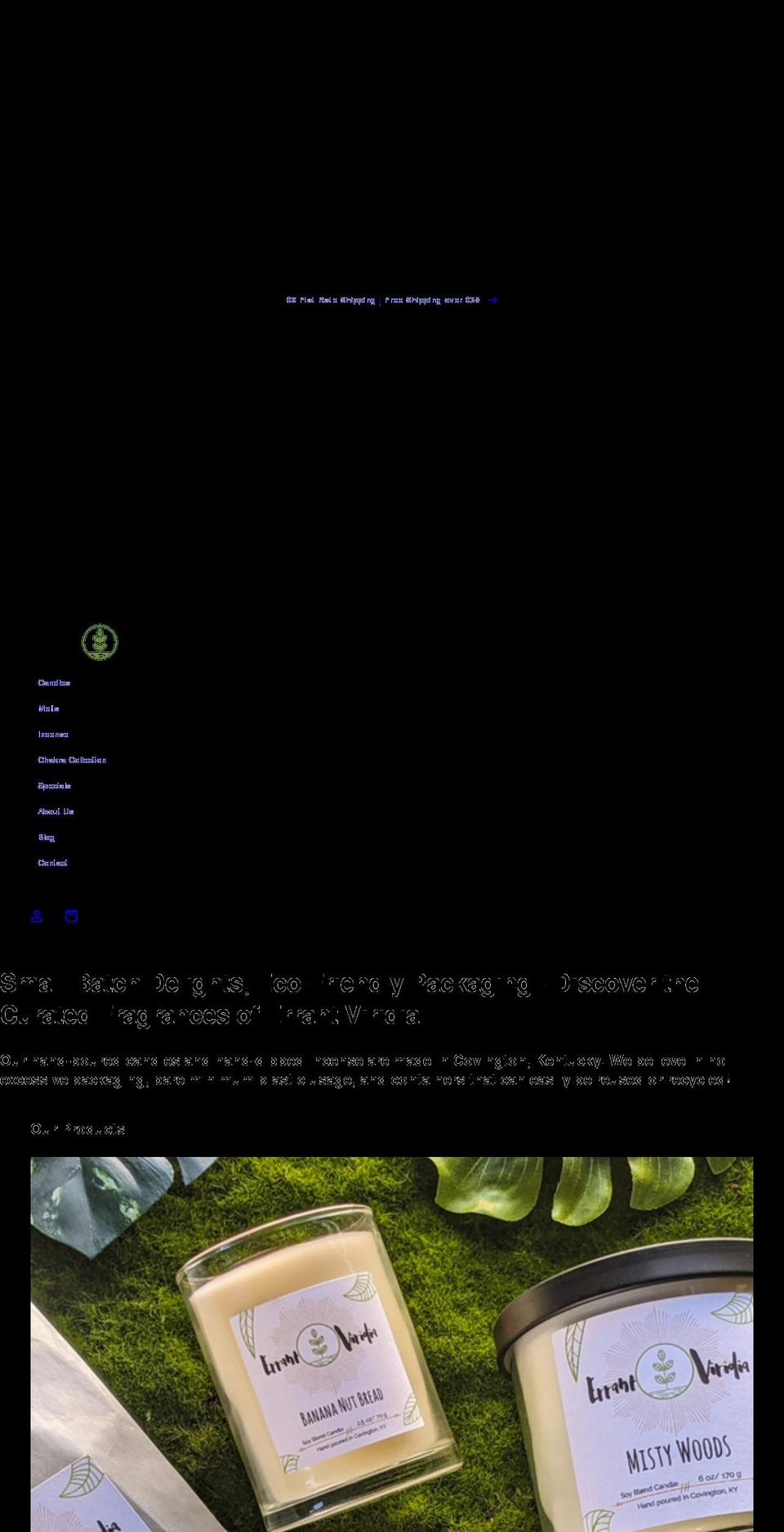 errantviridia.com shopify website screenshot