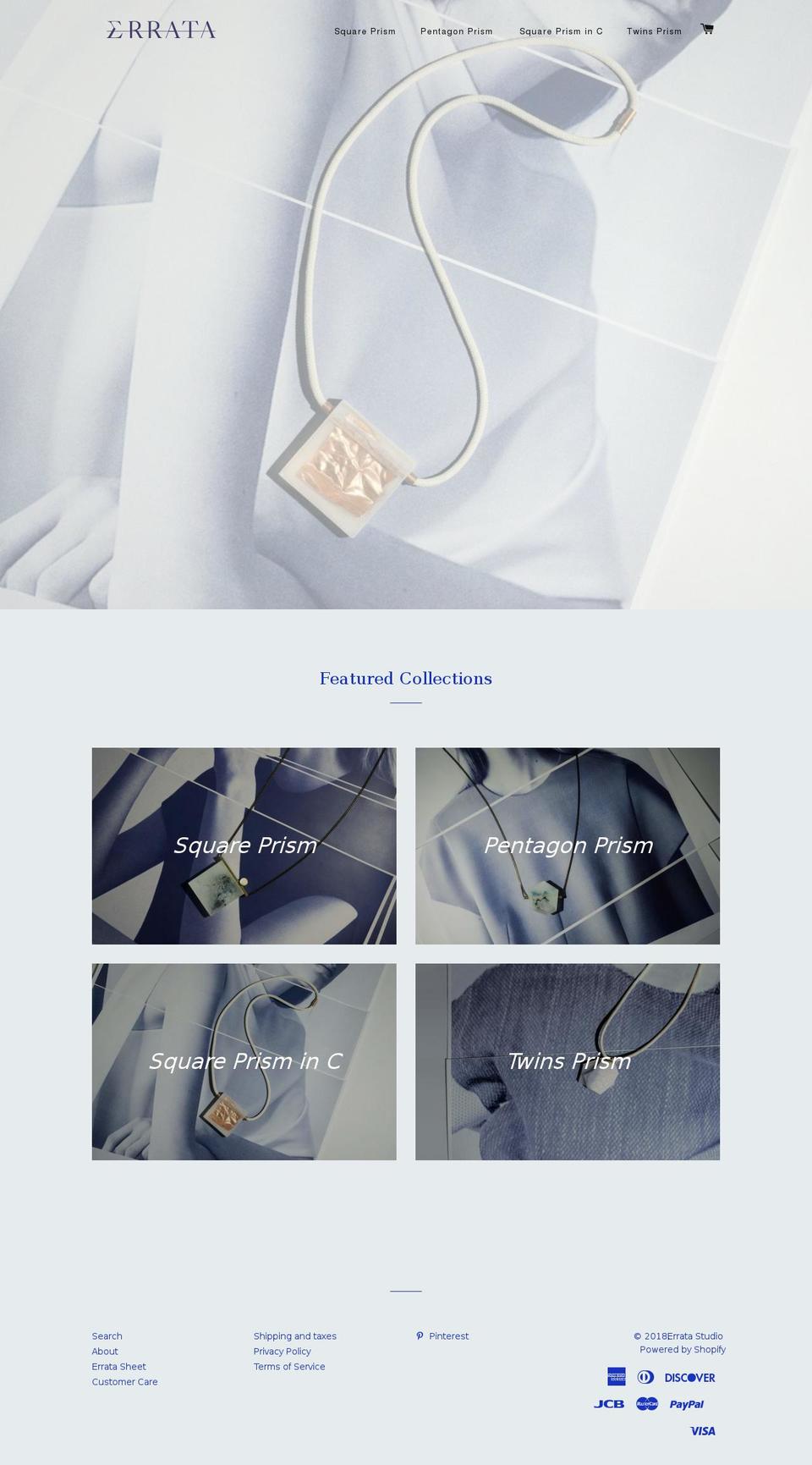 erratastudio.com — Shopify storefront screenshot