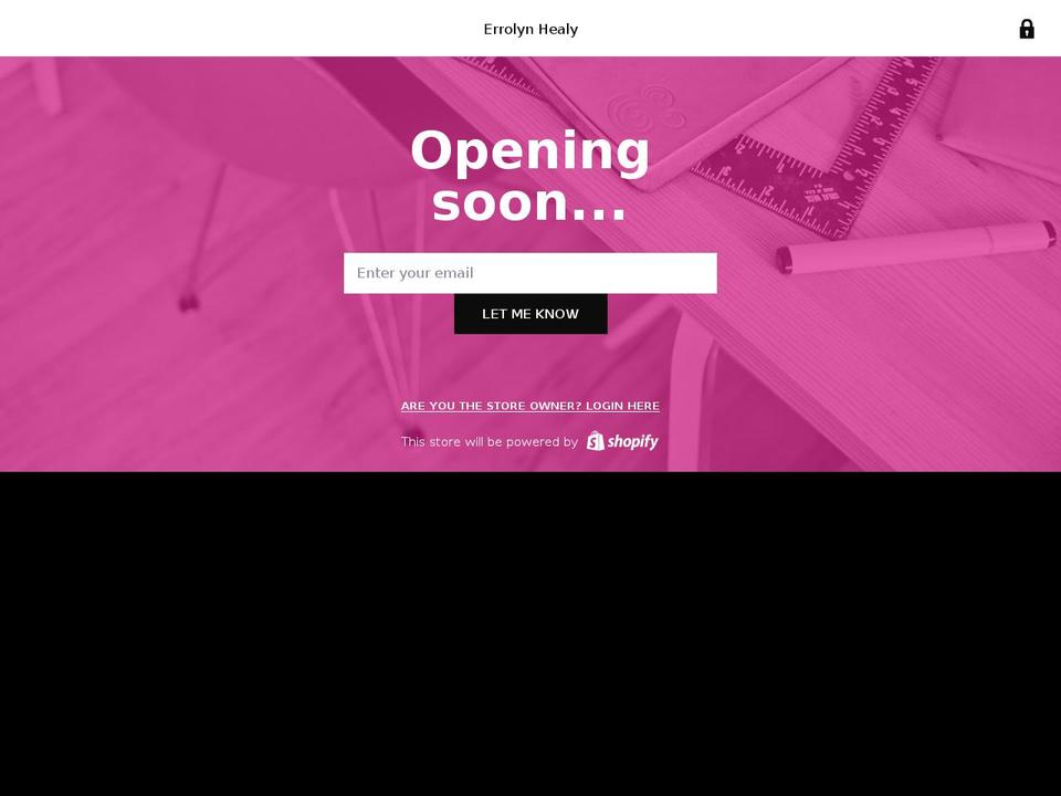 errolynhealy.com — Shopify storefront screenshot