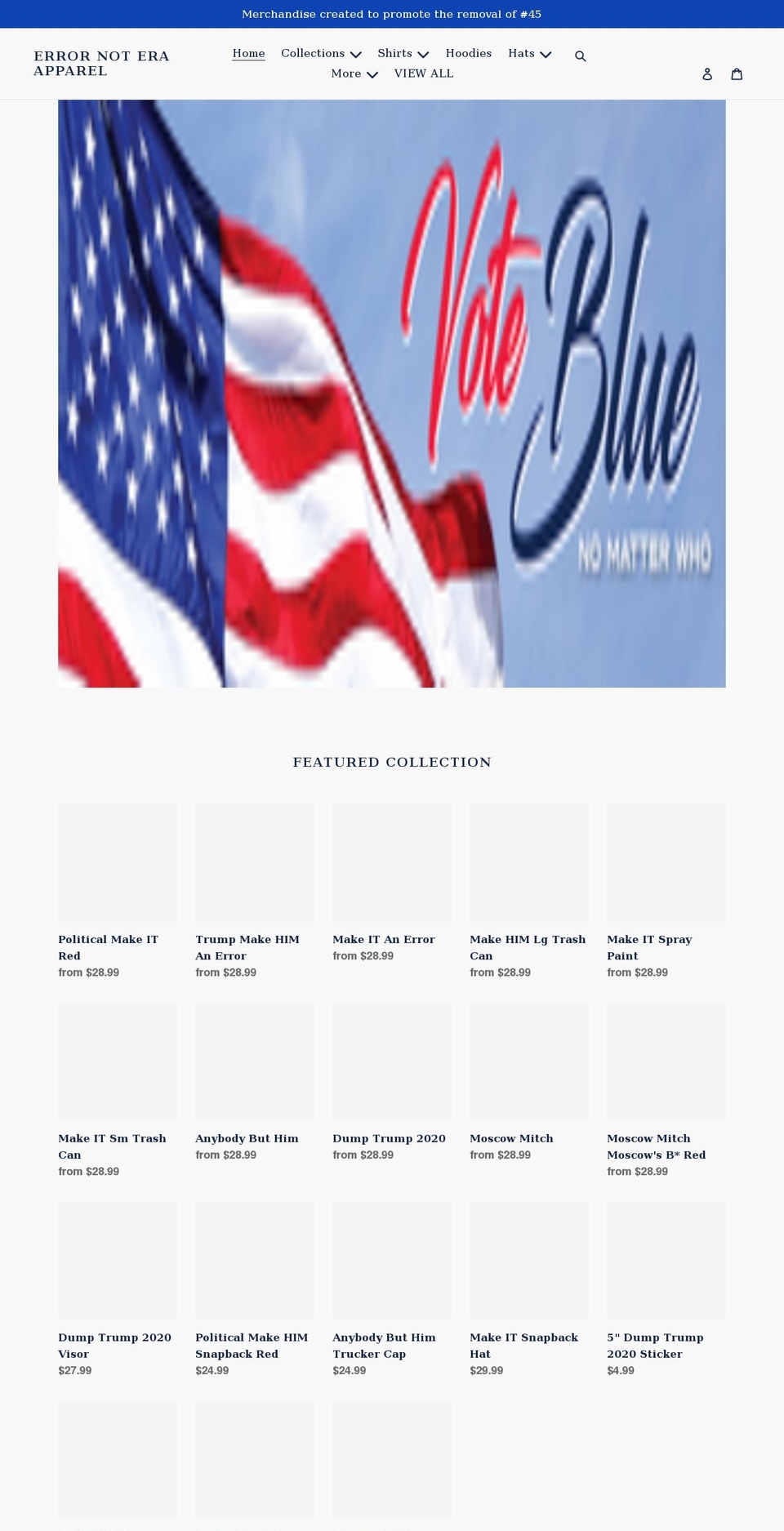 errornoteraapparel.com shopify website screenshot