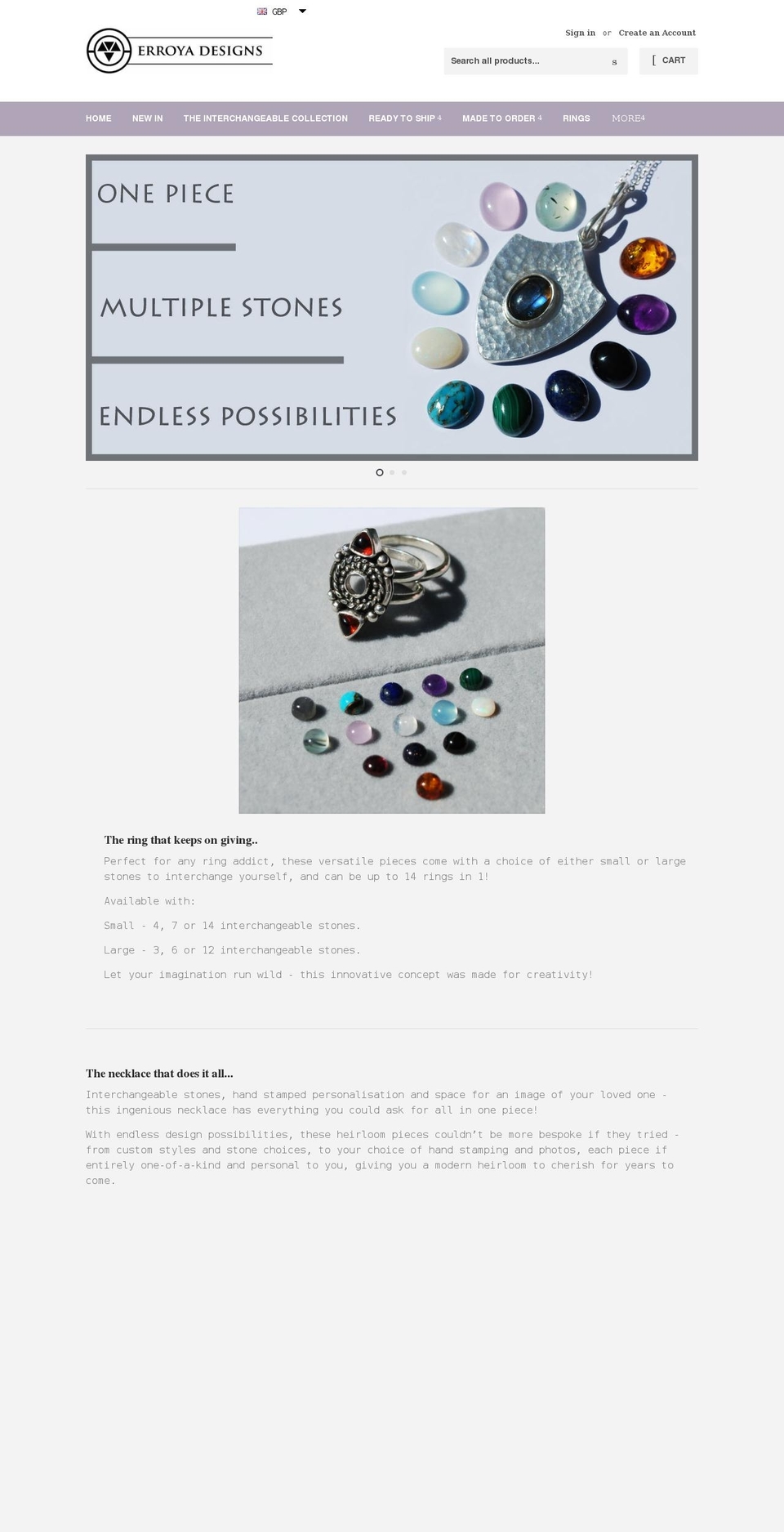 erroya-jewellery.com shopify website screenshot
