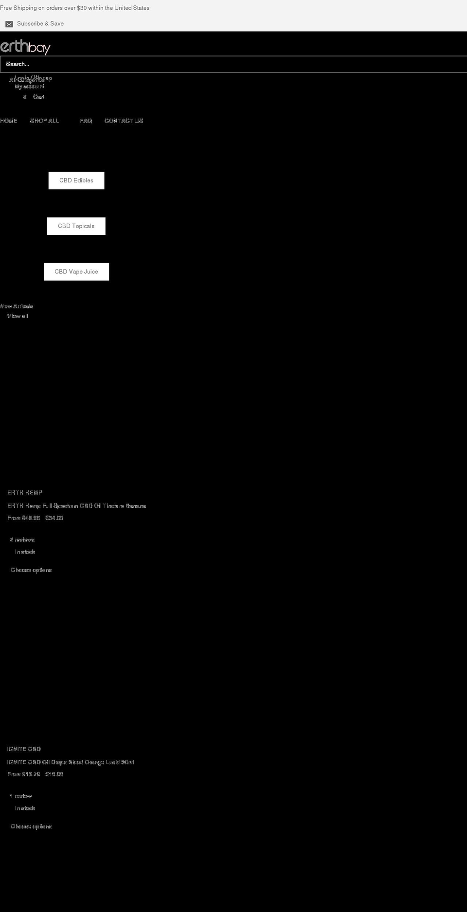 erthbay.com shopify website screenshot