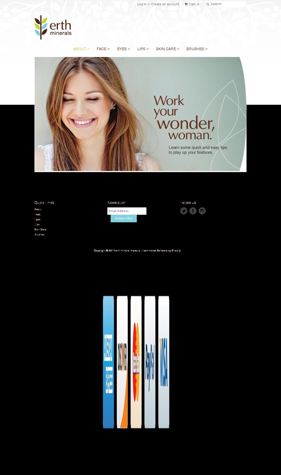 erthminerals.com shopify website screenshot