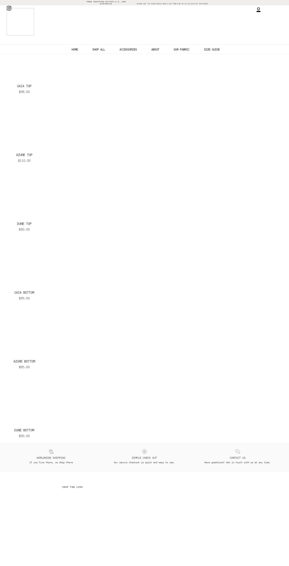 erthswim.com shopify website screenshot
