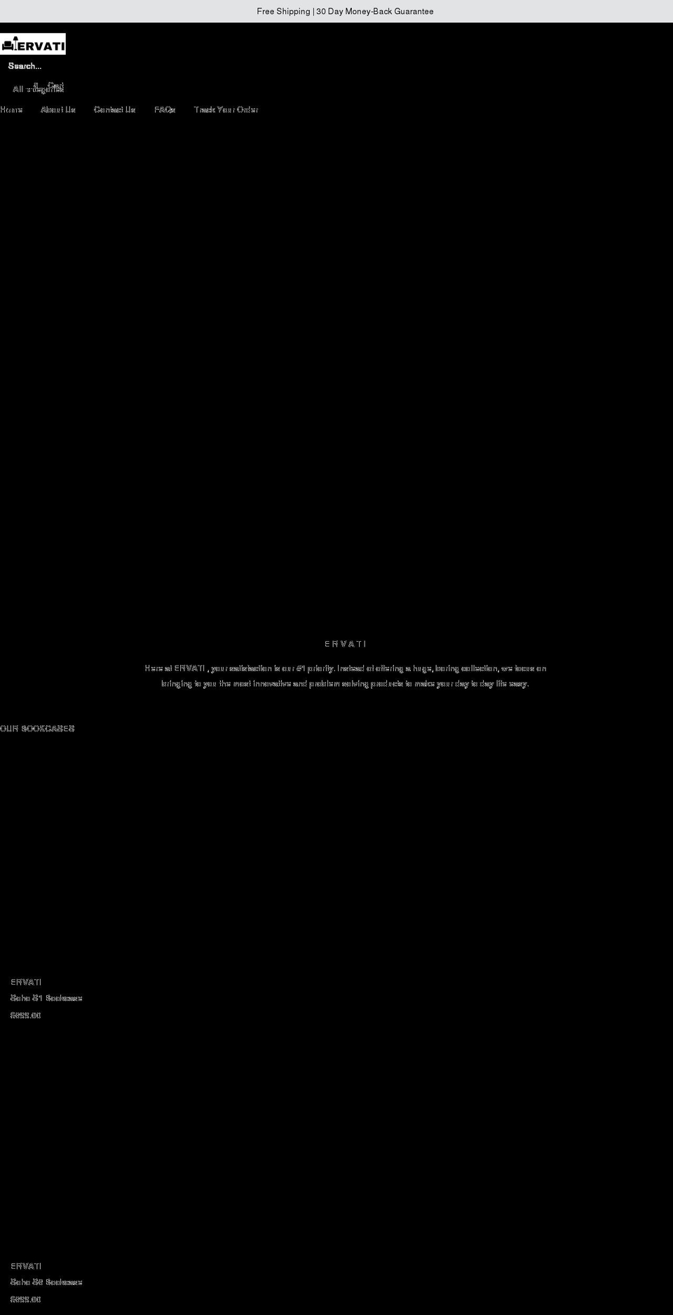 ervati.com shopify website screenshot