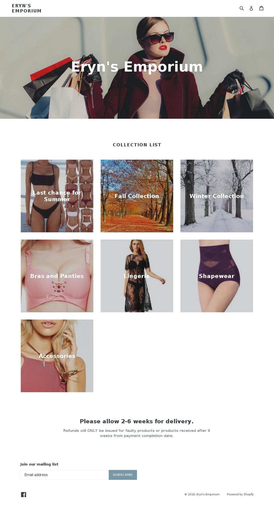 erynsemporium.com — Shopify storefront screenshot