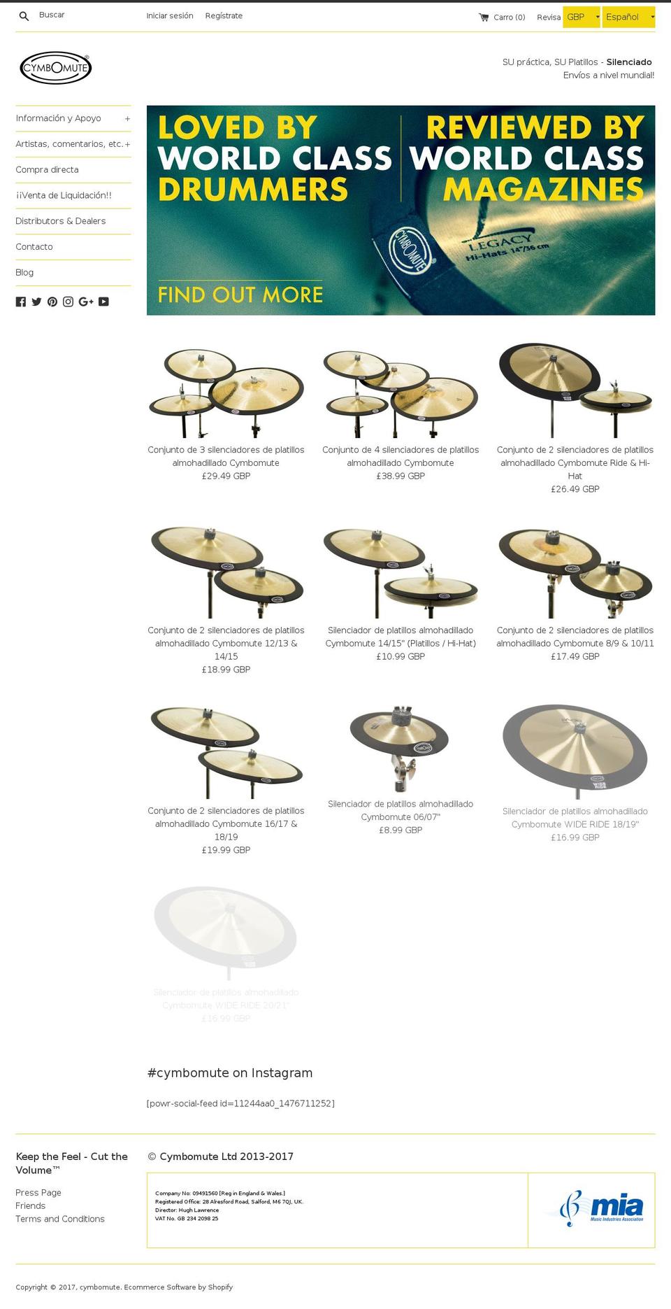 es-cymbomute.com shopify website screenshot