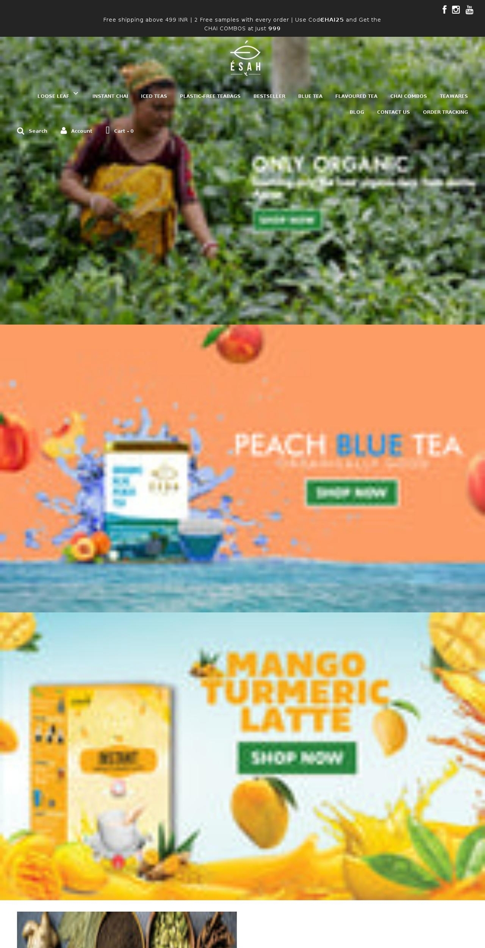 esahtea.com shopify website screenshot
