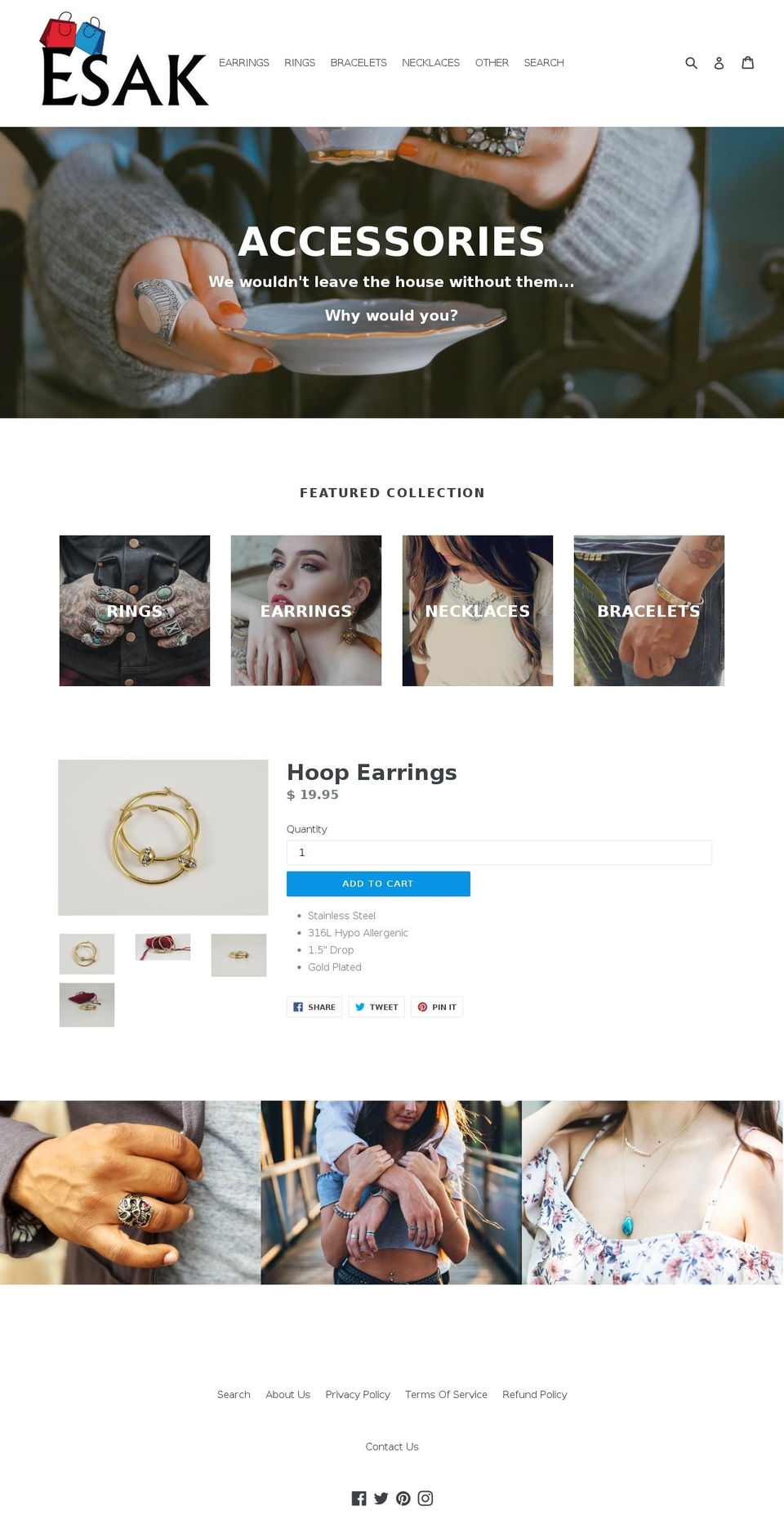 esakfashion.com — Shopify storefront screenshot
