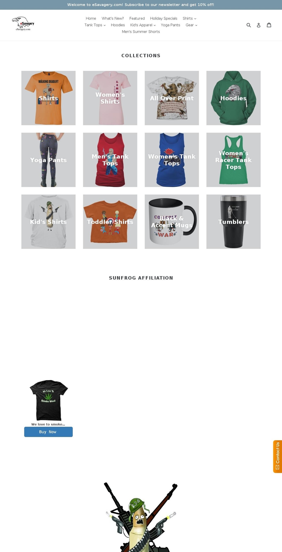 esavagery.com shopify website screenshot