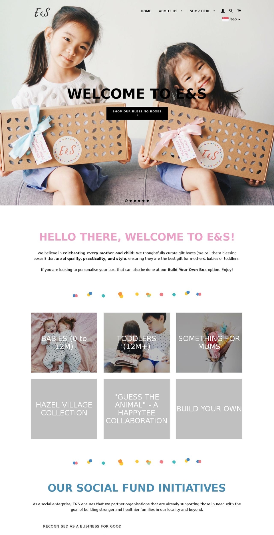 esblessing.com — Shopify storefront screenshot