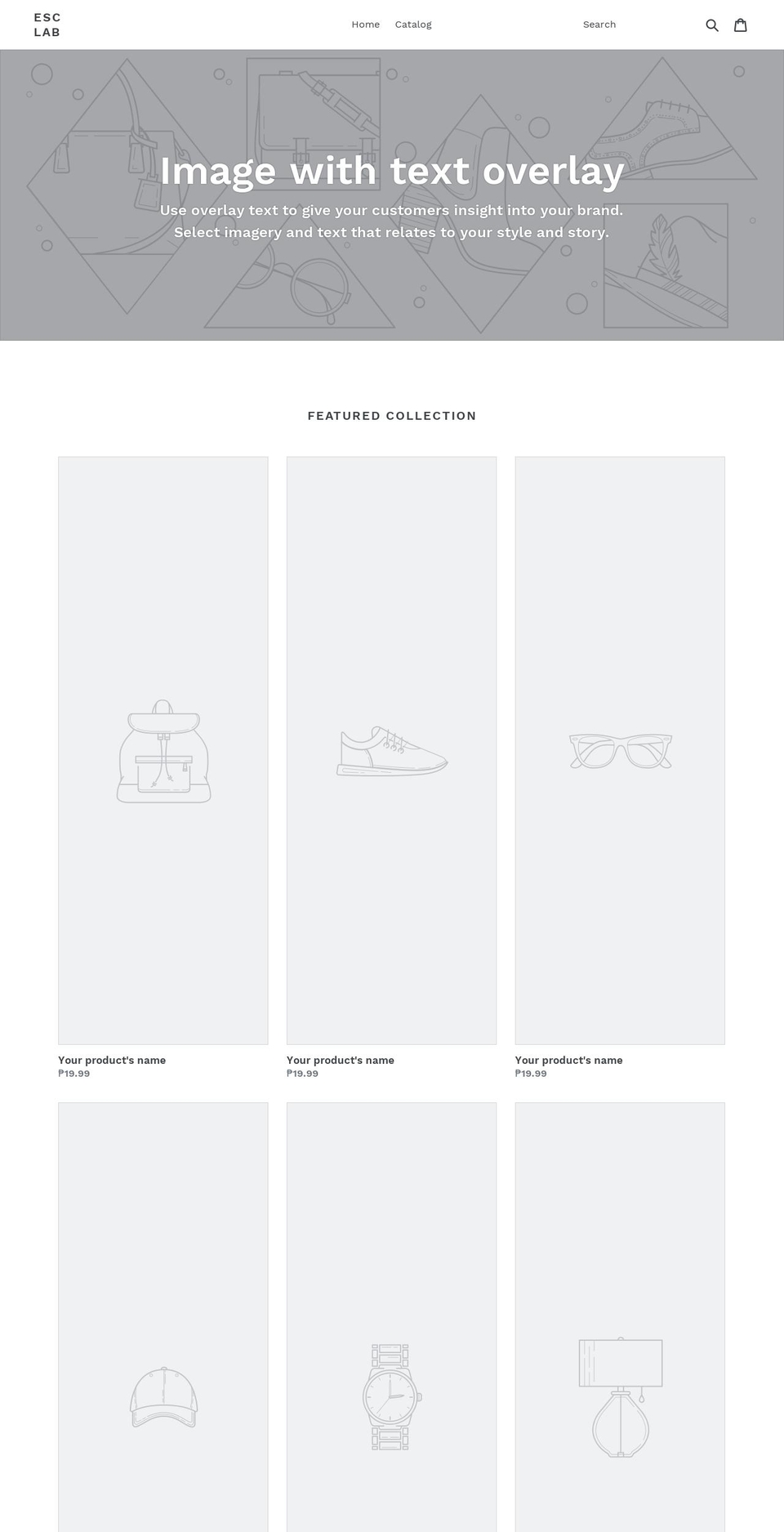 esc-lab.net shopify website screenshot