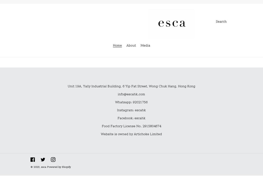 escahk.com shopify website screenshot