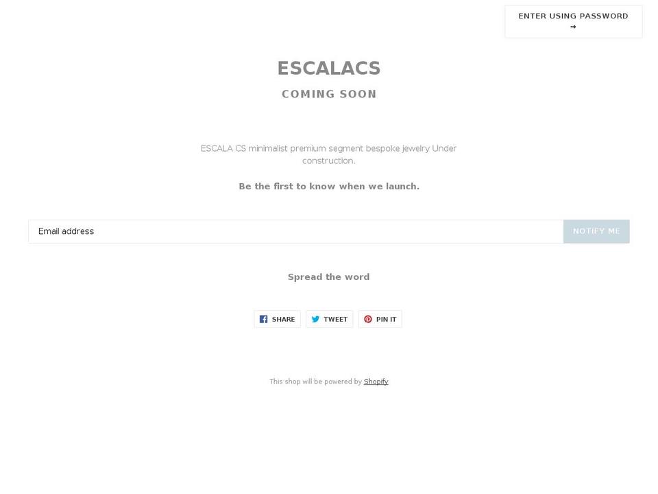 escalacs.com — Shopify storefront screenshot
