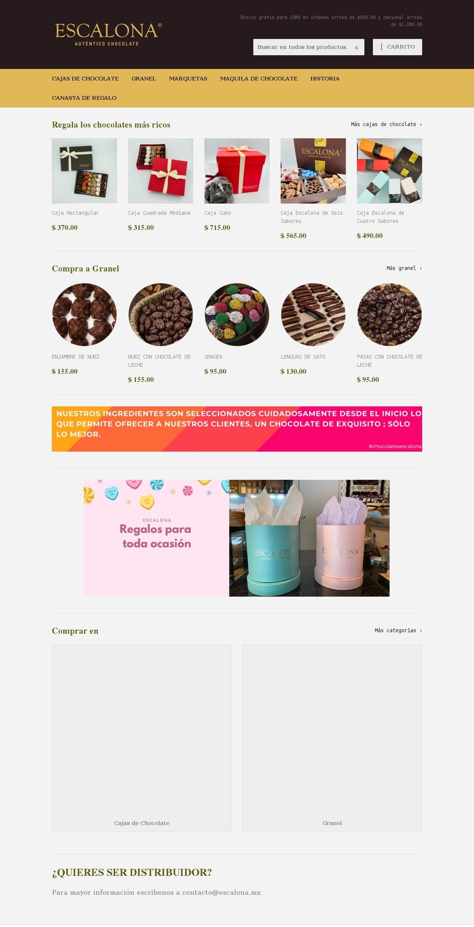 escalona.mx shopify website screenshot