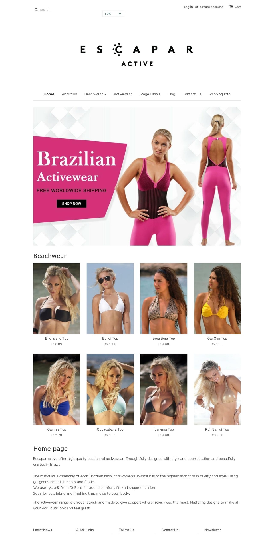 escaparactive.com shopify website screenshot