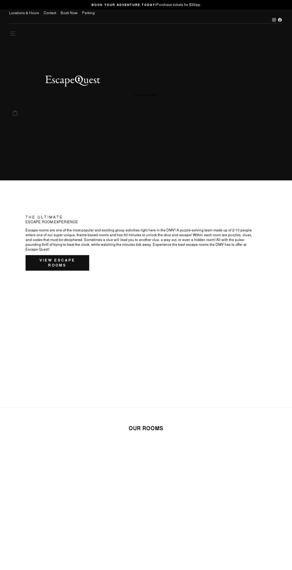 escapequestdc.com shopify website screenshot