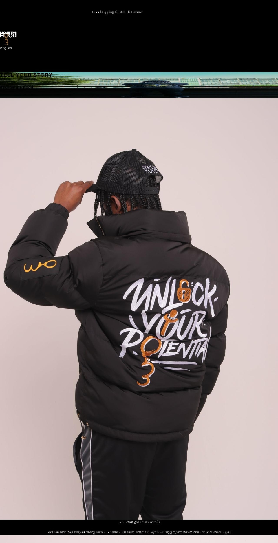escapethehood.co.uk shopify website screenshot