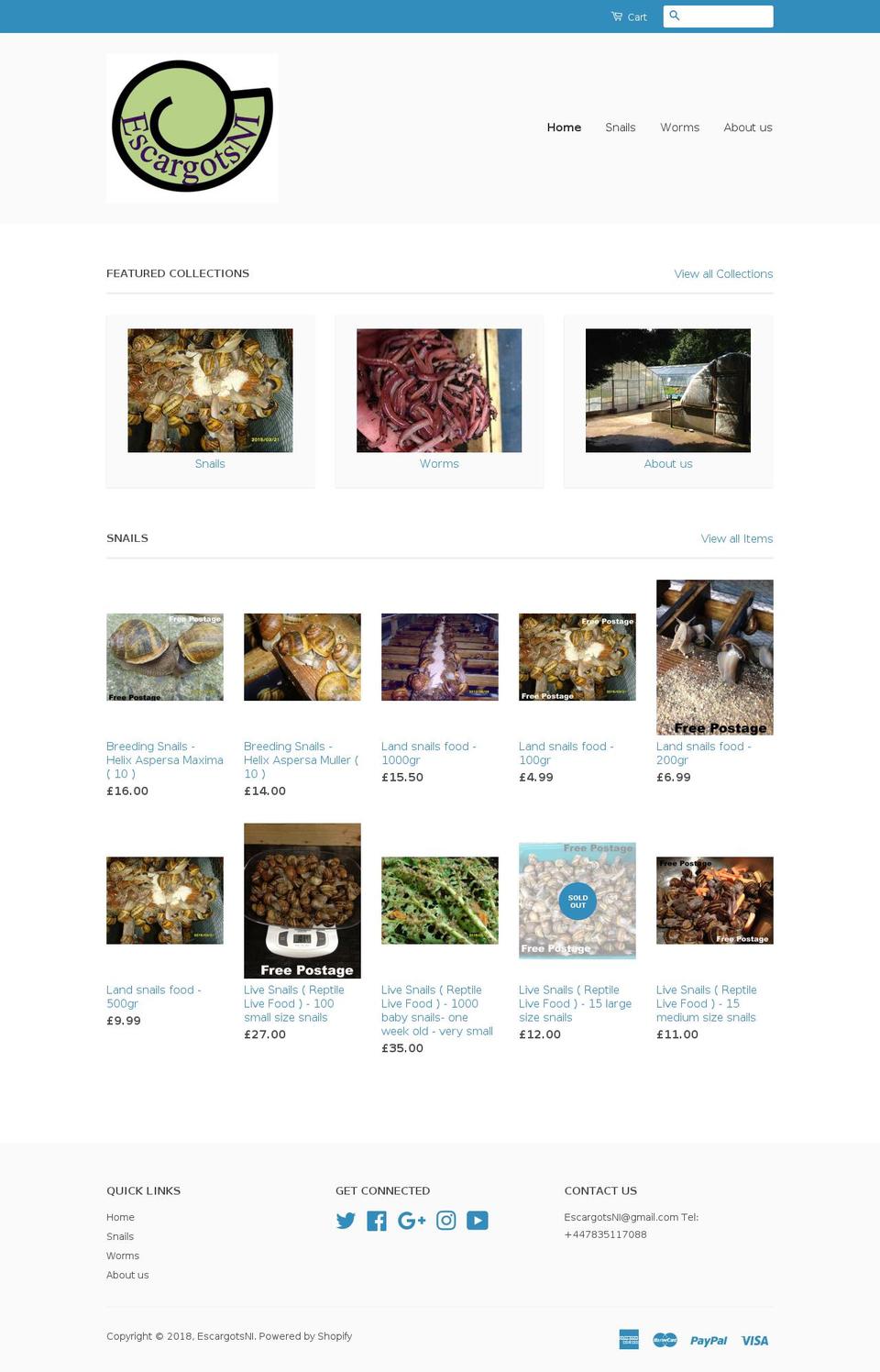 escargotsni.com — Shopify storefront screenshot
