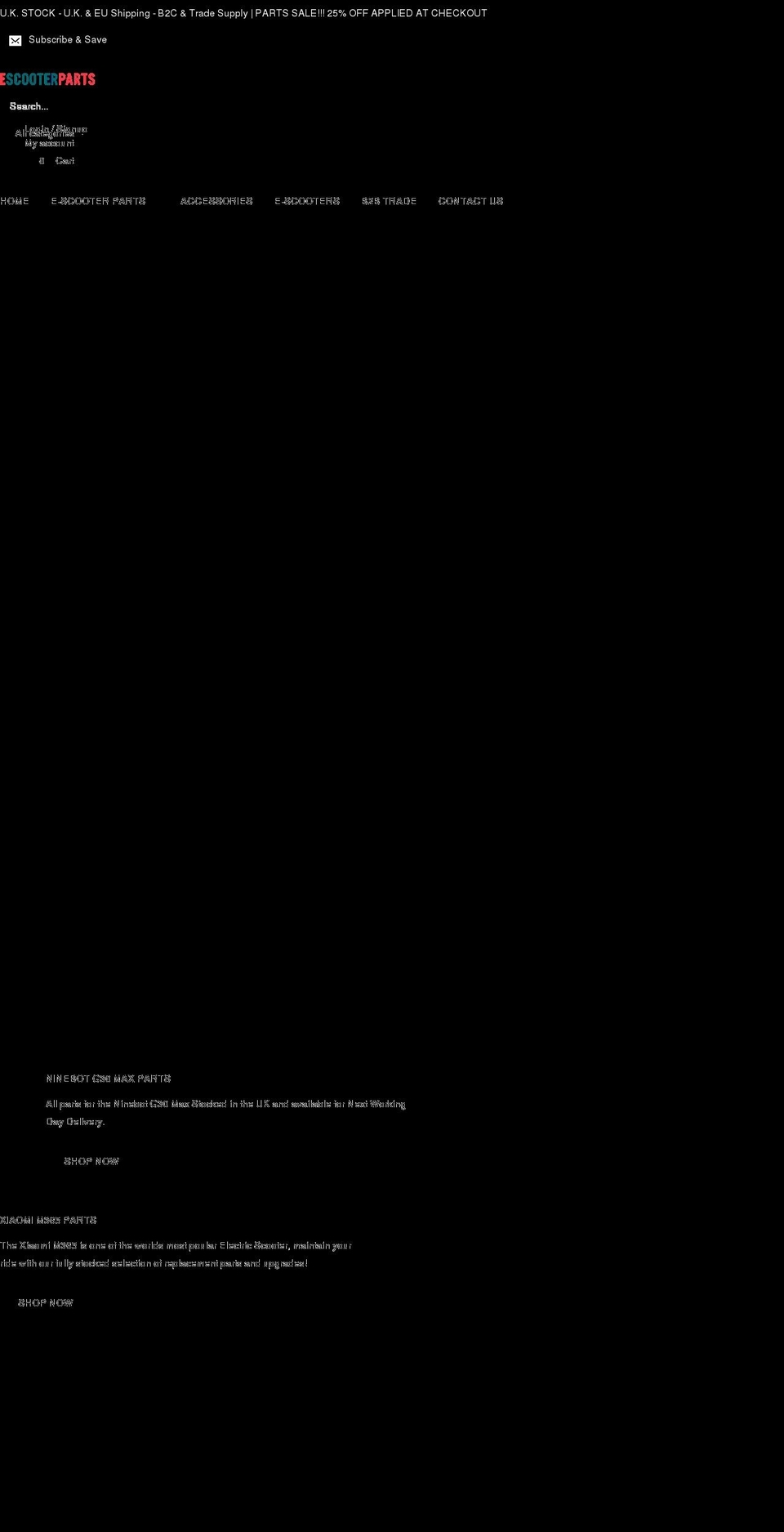 escooterparts.com shopify website screenshot