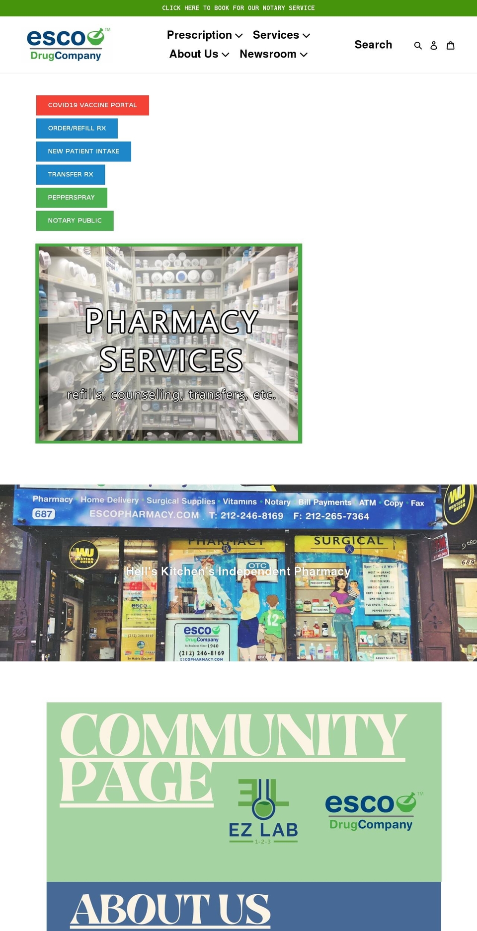 escopharmacy.nyc shopify website screenshot