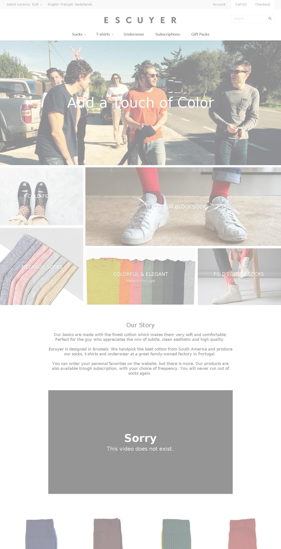 Grid Shopify theme site example escuyer.com