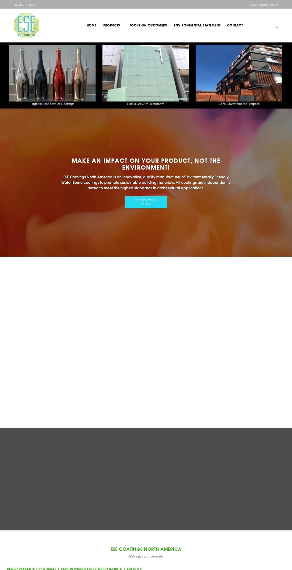 ese-coatingsna.com shopify website screenshot
