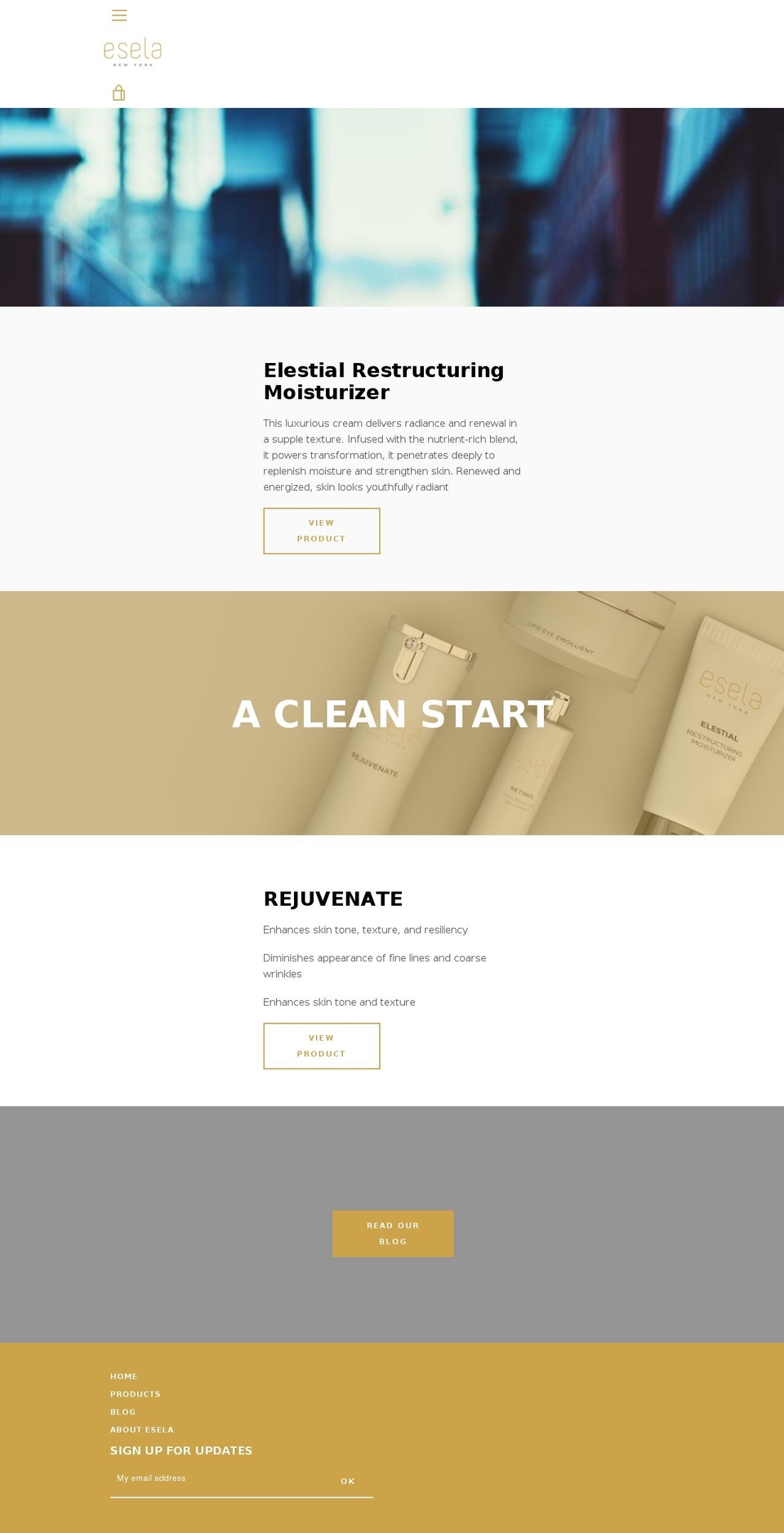 eselaskincare.com — Shopify storefront screenshot