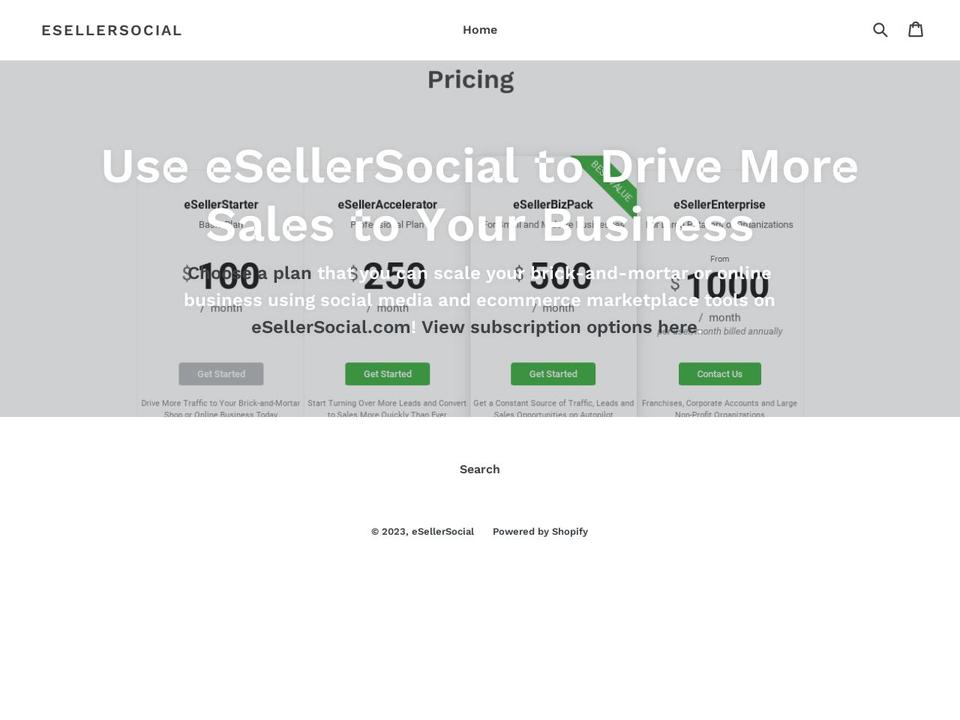 esellersocial.myshopify.com shopify website screenshot