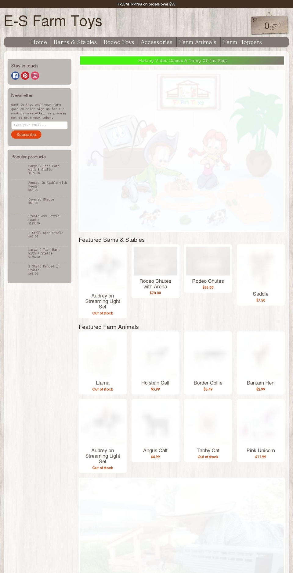 esfarmtoys.com shopify website screenshot