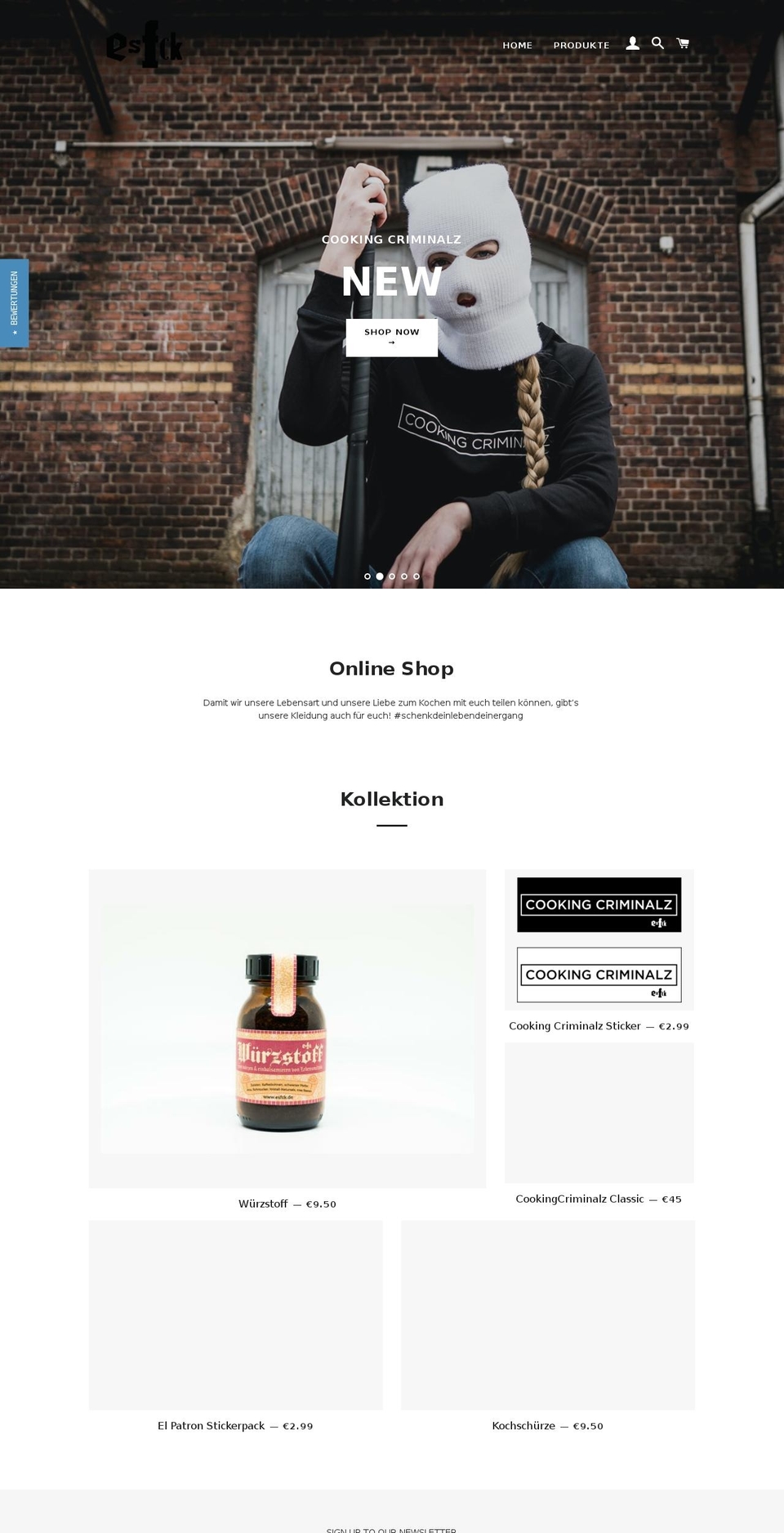 esfck.com — Shopify storefront screenshot