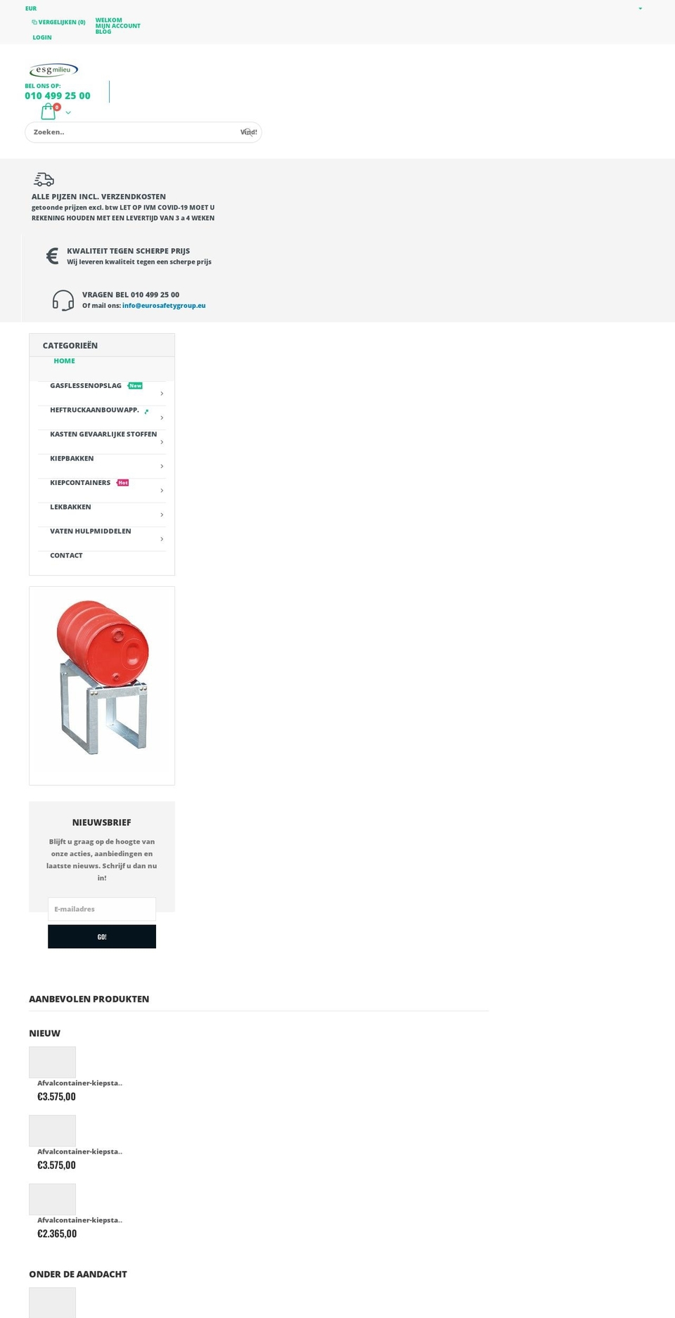 esg-milieu.nl shopify website screenshot