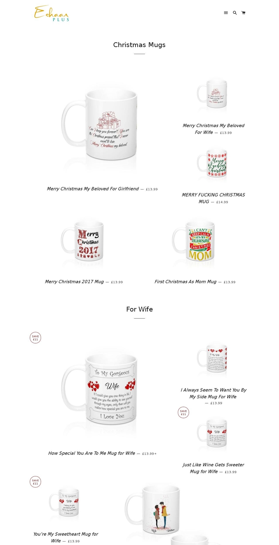 eshaan-plus.myshopify.com — Shopify storefront screenshot