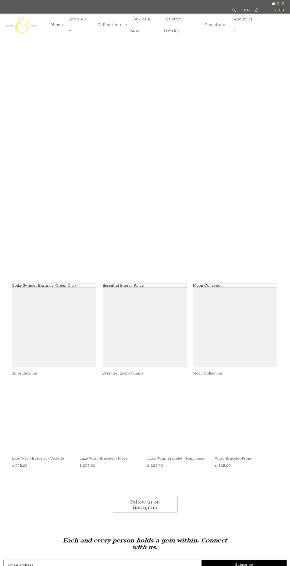 eshawjewels.com shopify website screenshot