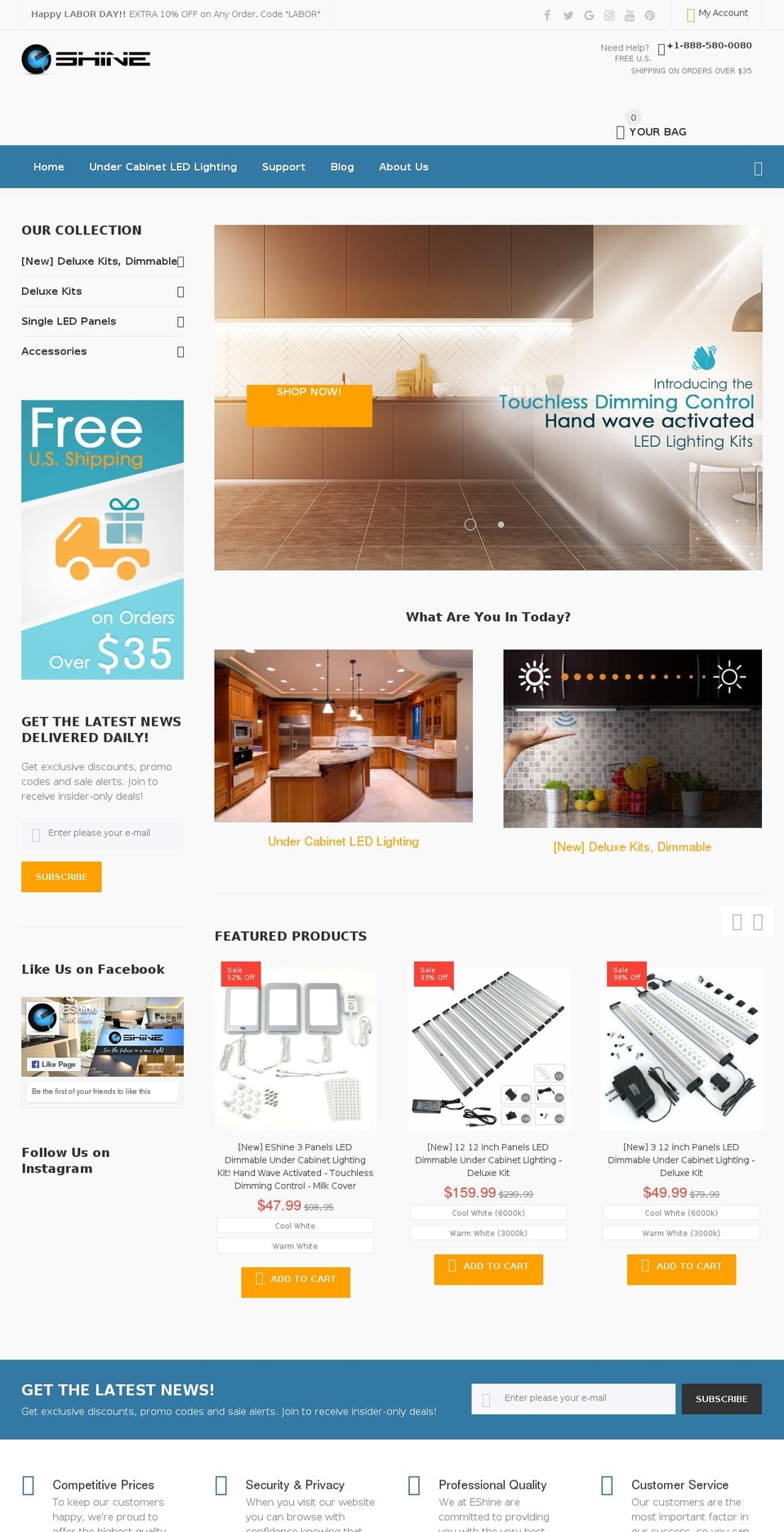 eshinestore.com — Shopify storefront screenshot
