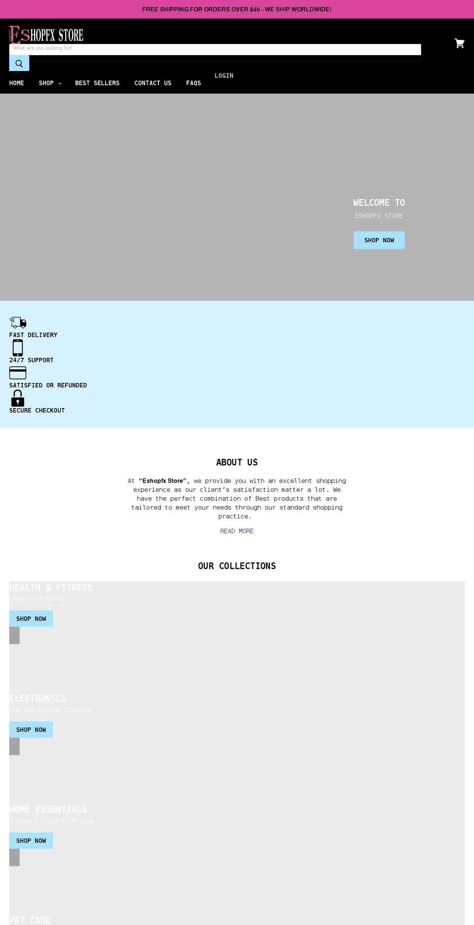 eshopfx.com shopify website screenshot