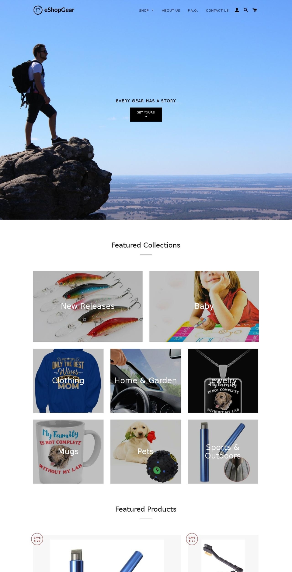 eshopgear.com shopify website screenshot