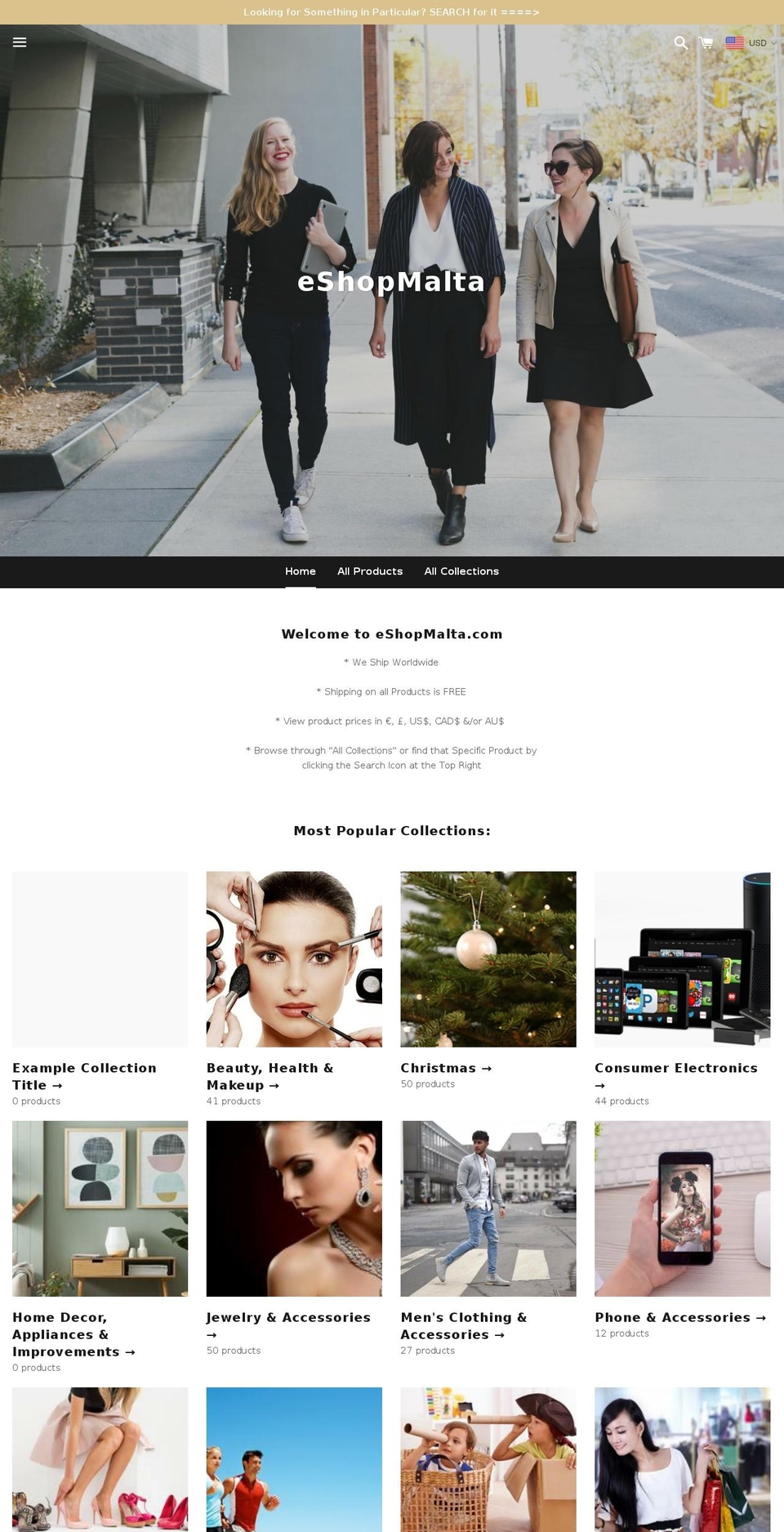 eshopmalta.com — Shopify storefront screenshot