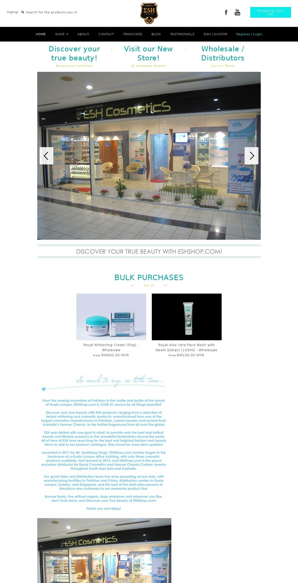 eshshop.com shopify website screenshot