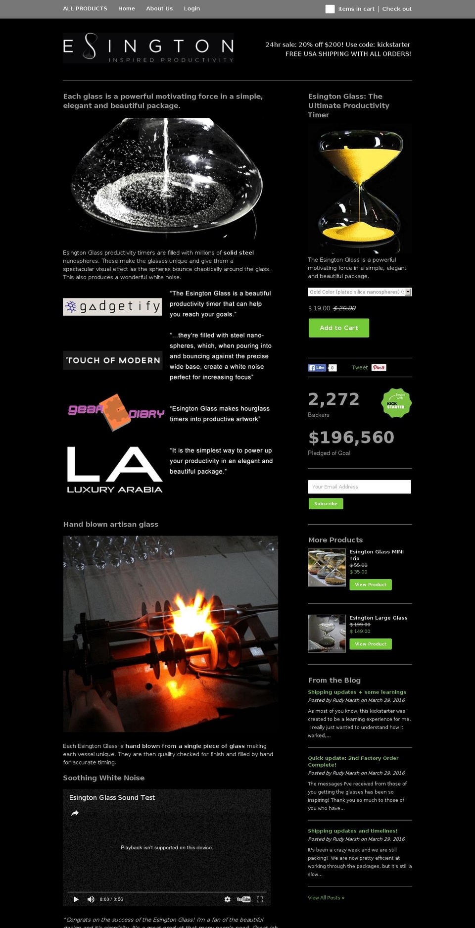 esington.com shopify website screenshot