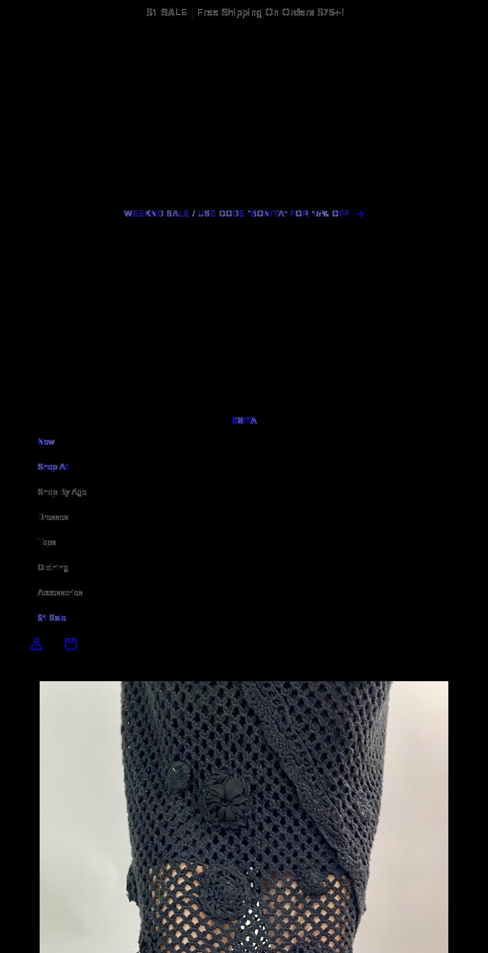 esitathelabel.com shopify website screenshot